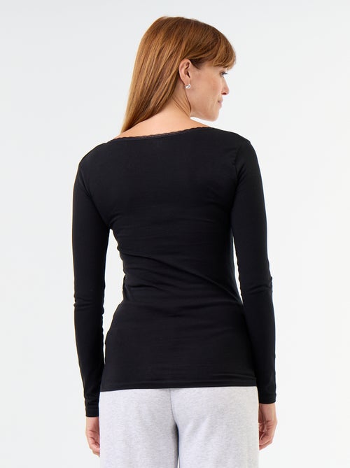 Nachtshirt-Set mit Rundhalsausschnitt und Spitze - Kiabi
