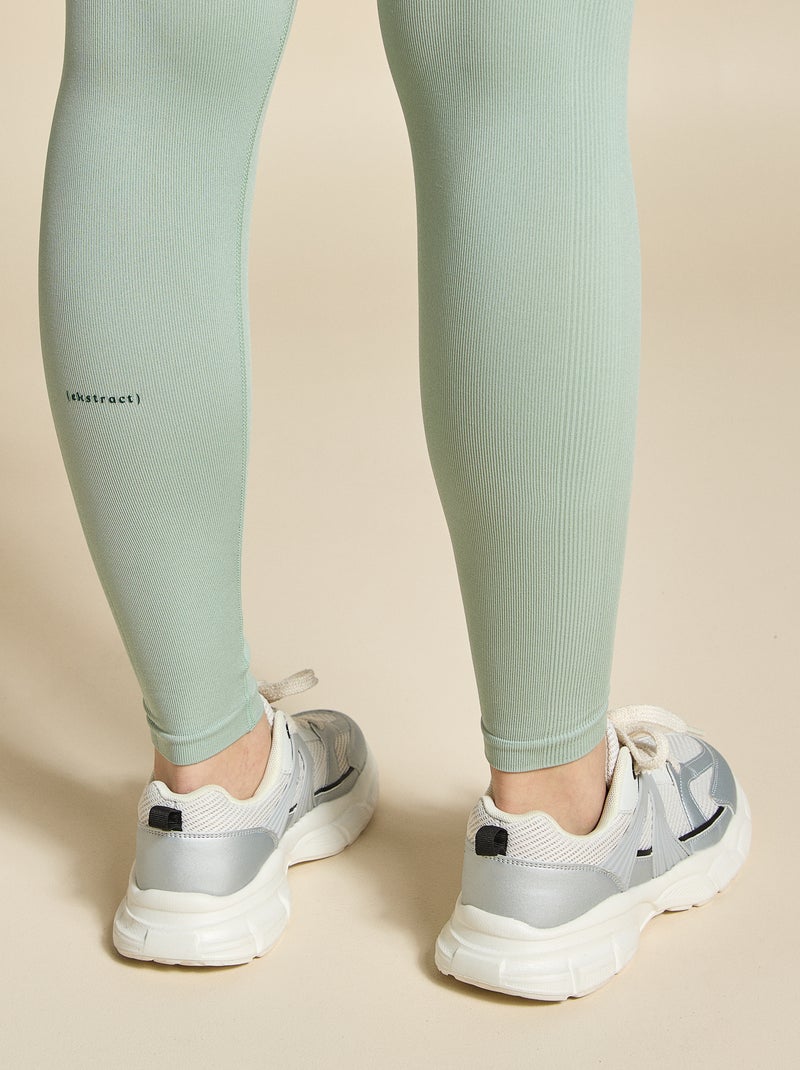 Nahtlose Sport-Leggings aus Rippstrick – (ekstract) Grün - Kiabi