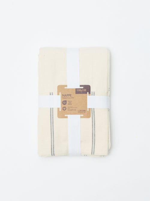 Nappe à rayures en coton (150x150 cm) - Kiabi Home - Kiabi