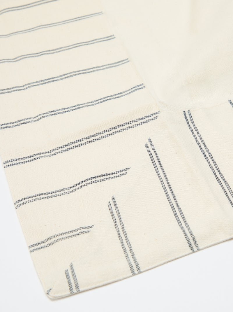 Nappe à rayures en coton (150x150 cm) - Kiabi Home Beige - Kiabi