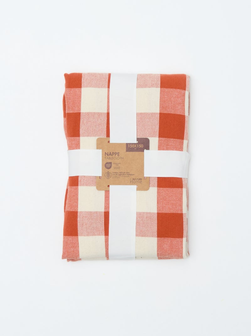 Nappe imprimée à carreaux (150x150 cm) - Kiabi Home Orange - Kiabi