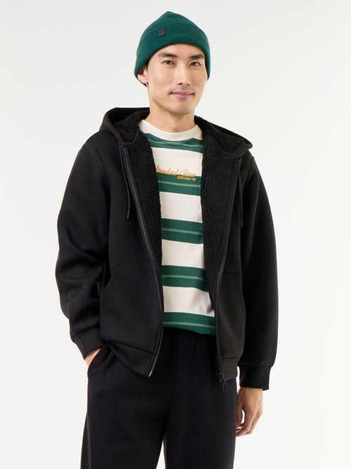 Neopren-Kapuzen-Sweatshirt mit Reissverschluss - Kiabi