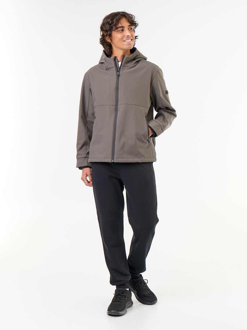 Neopren-Kapuzenjacke mit Microfleece-Futter Kaki - Kiabi