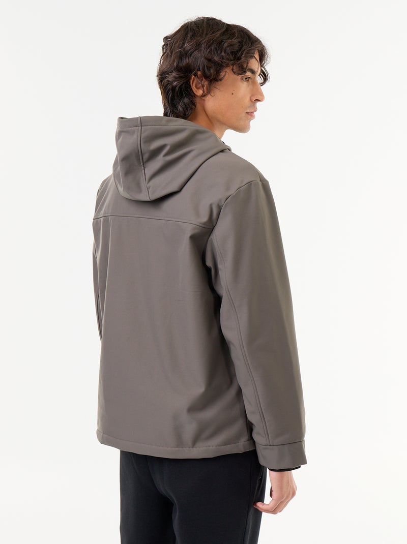 Neopren-Kapuzenjacke mit Microfleece-Futter Kaki - Kiabi
