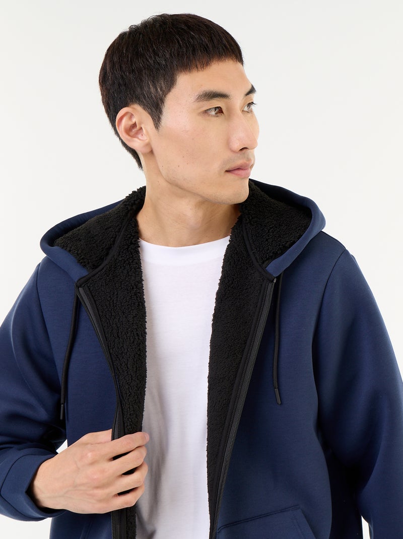Neoprene Zip-Up Hoodie Blue - Kiabi