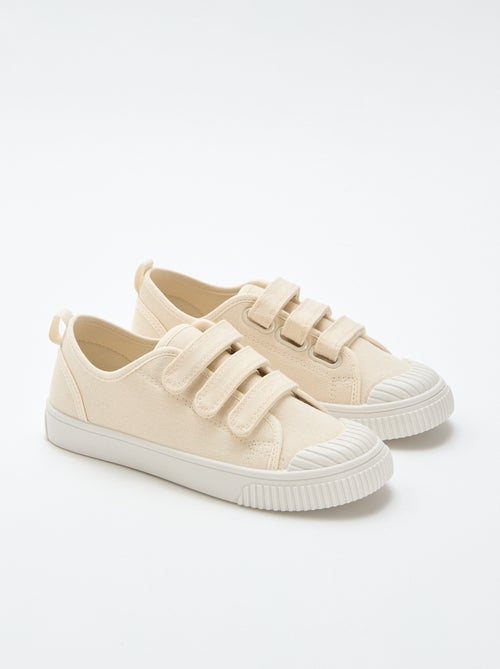 Niedrige Canvas-Sneakers mit Klettverschluss - Kiabi