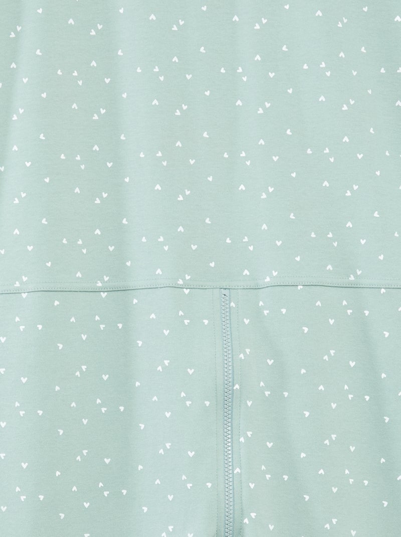 Night Jumpsuit with Zipper Opening - Easy-Wear Collection GREEN - Kiabi