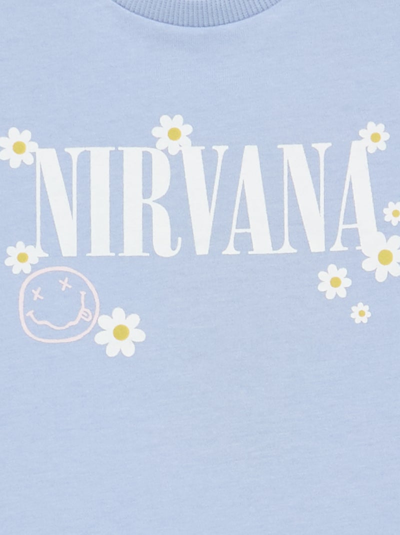"Nirvana" Short-Sleeved T-shirt Blue - Kiabi