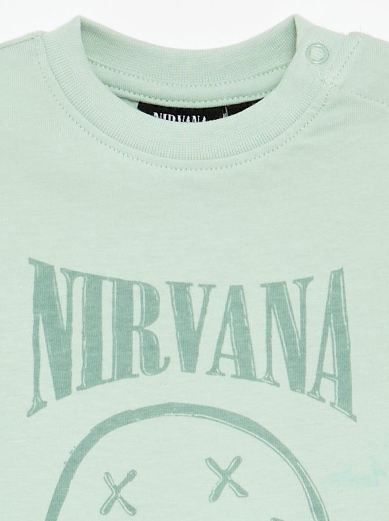 'Nirvana' Short-Sleeved T-shirt Green - Kiabi