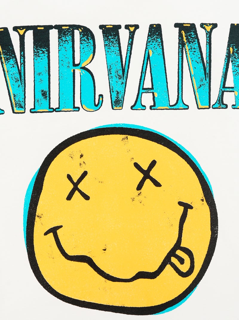 'Nirvana' Short-Sleeved T-shirt White - Kiabi