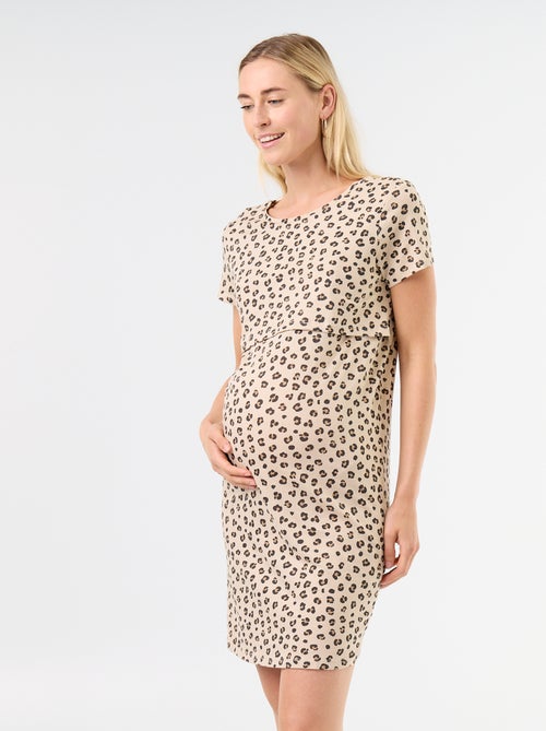 Nursing nightshirt with lettering - Kiabi
