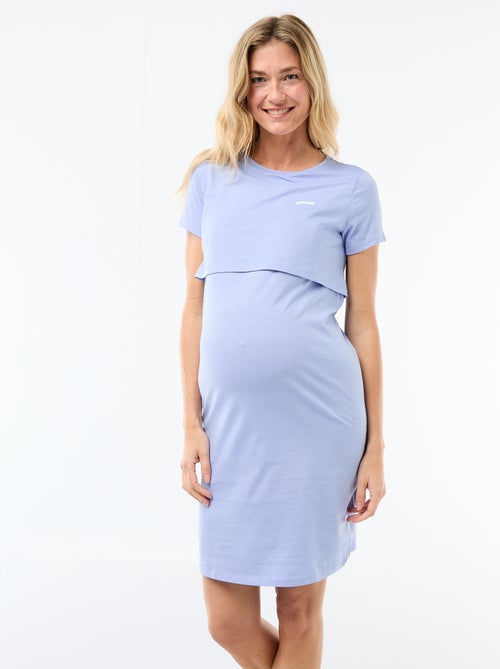 Nursing nightshirt with lettering - Kiabi Nursing nightshirt with lettering - Kiabi