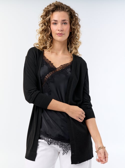 Offene Kurzstrickjacke aus Feinstrick - Kiabi Offene Kurzstrickjacke aus Feinstrick - Kiabi