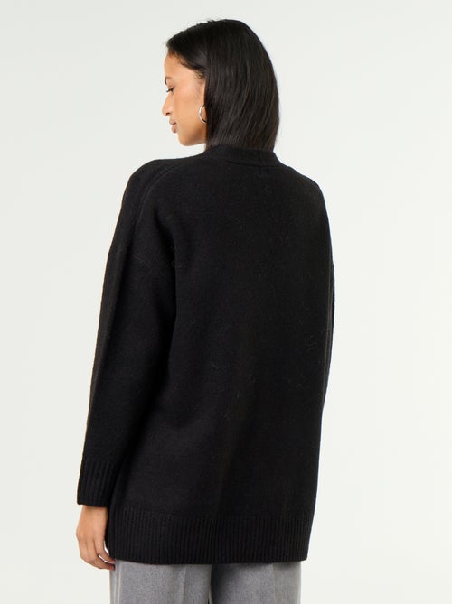 Offene unifarbene Strickjacke mit 2 aufgesetzten Taschen - Kiabi Offene unifarbene Strickjacke mit 2 aufgesetzten Taschen - Kiabi