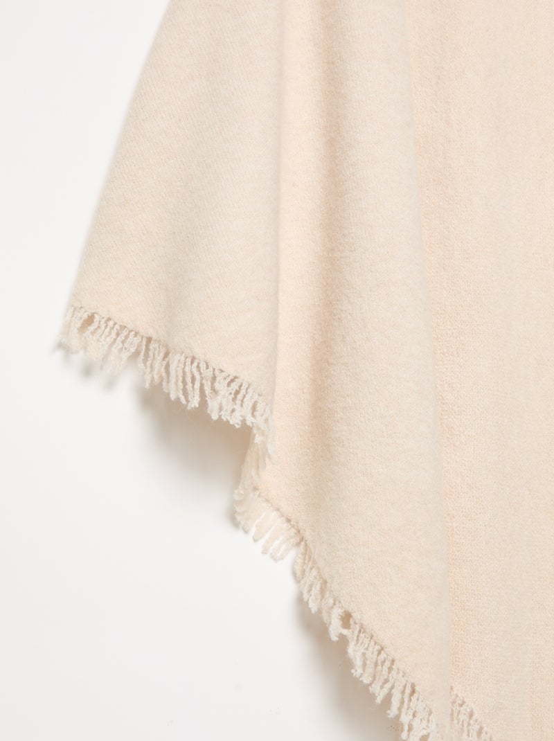 Offener, einfarbiger Poncho Beige - Kiabi
