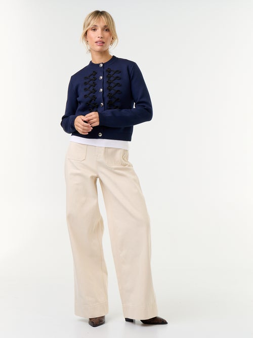 Officer-Style Cardigan with Decorative Braiding - Kiabi