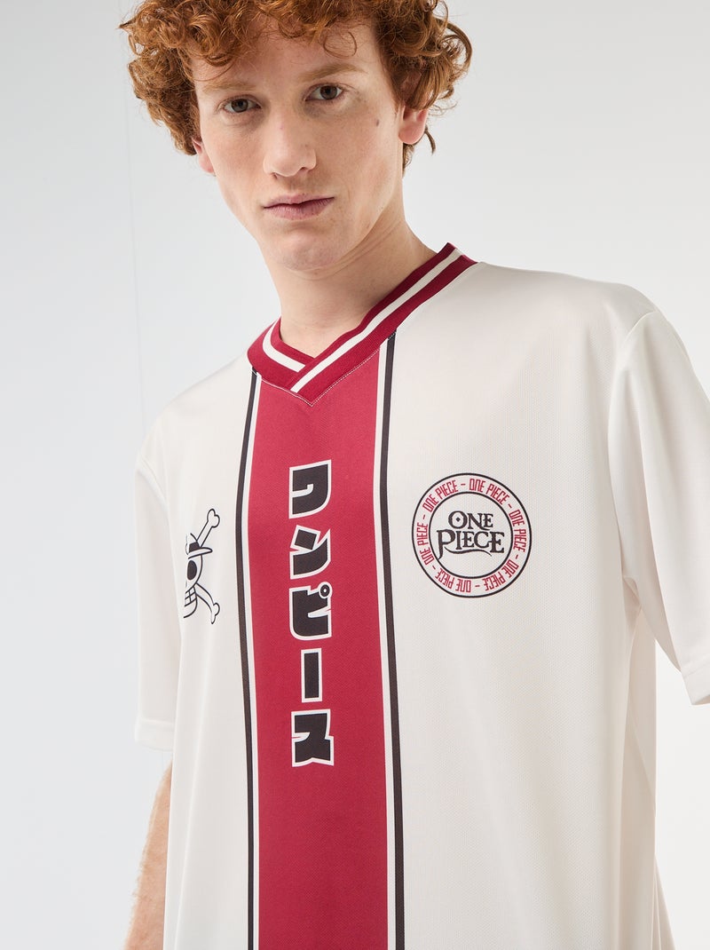 One Piece Print Soccer Jersey White - Kiabi