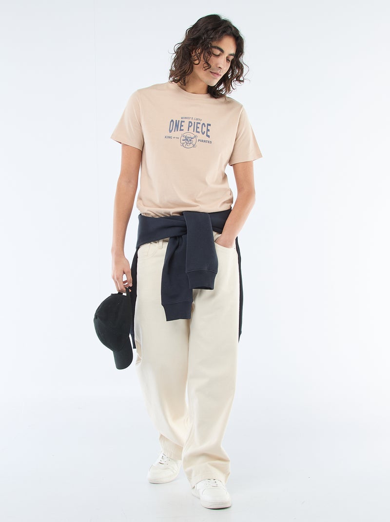 'One Piece' Print T-Shirt Beige - Kiabi