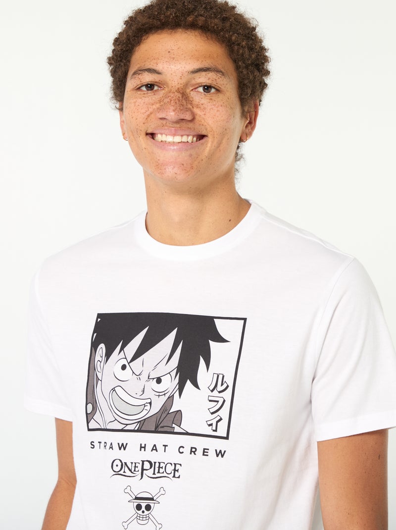 One Piece Print T-shirt White - Kiabi