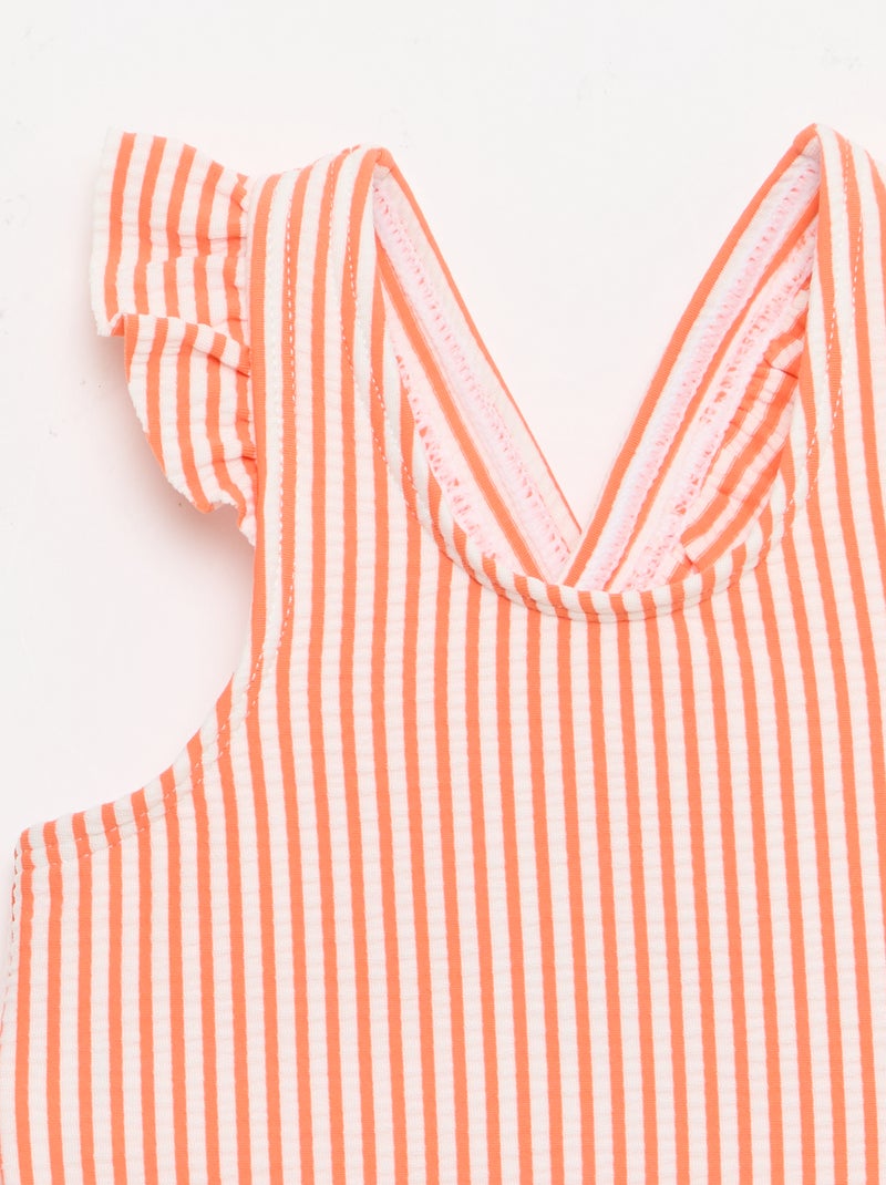 One-piece swimsuit with ruffles Red - Kiabi