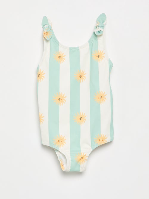 One-piece swimsuit with shoulder bows - Kiabi