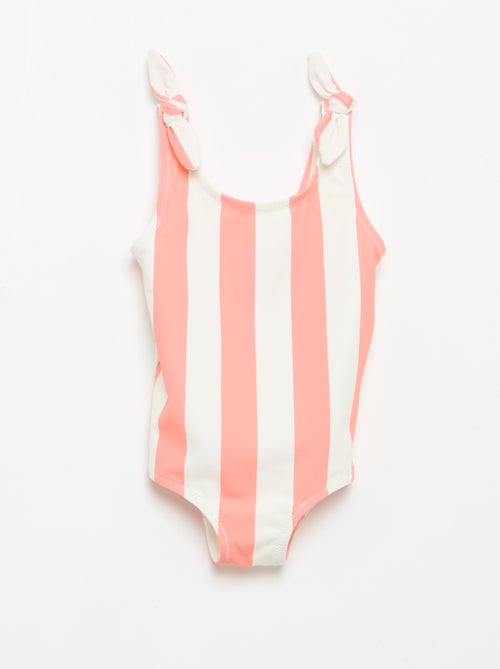 One-piece swimsuit with shoulder bows - Kiabi