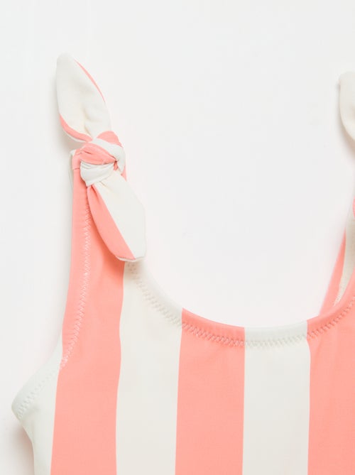 One-piece swimsuit with shoulder bows - Kiabi