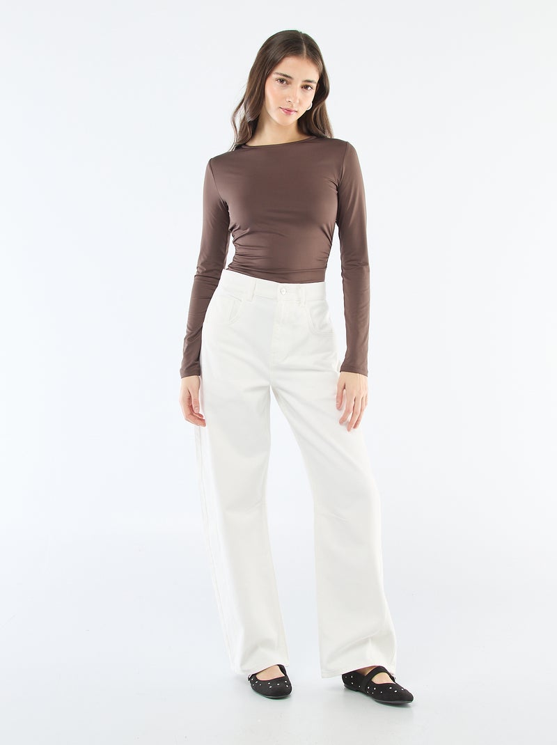 Open-Back T-Shirt Brown - Kiabi