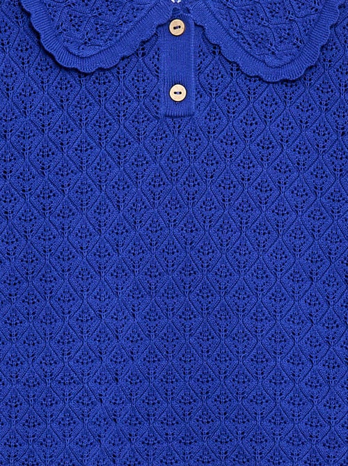 Open Knit Short-Sleeve Polo Shirt - Kiabi