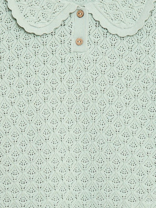 Open Knit Short-Sleeve Polo Shirt - Kiabi