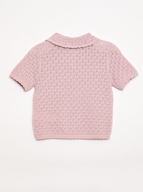 Open Knit Short-Sleeve Polo Shirt - Kiabi