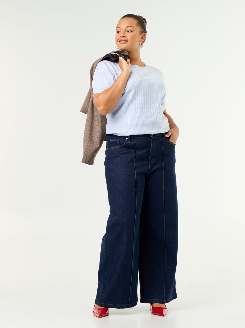 Open-knit T-shirt Blue - Kiabi