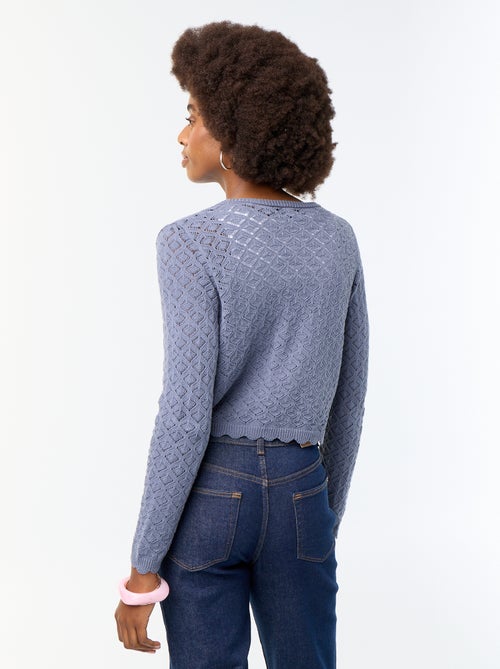 Openwork crochet knit cardigan - Kiabi