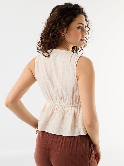 Openwork knit sleeveless top - Kiabi