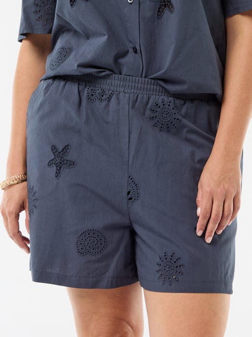 Openwork Patterned Cotton Shorts - Kiabi