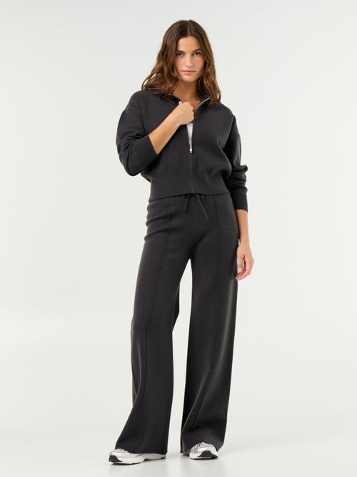 Ottoman Knit Hooded Cardigan - Kiabi