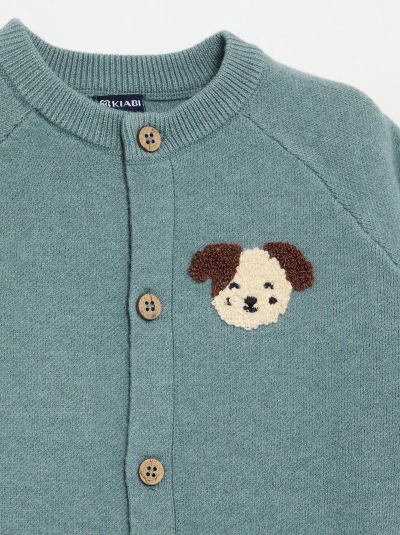 Overall aus kompaktem Strick Bleu - Kiabi