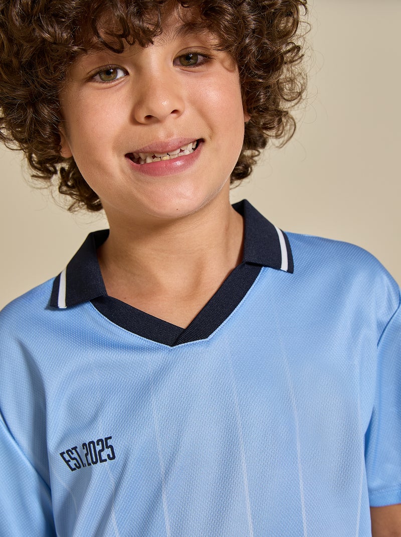 Oversize Fussball-T-Shirt Blau - Kiabi