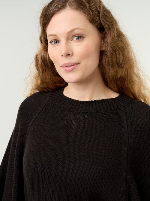 Oversize knit sweater with dropped armholes - Kiabi