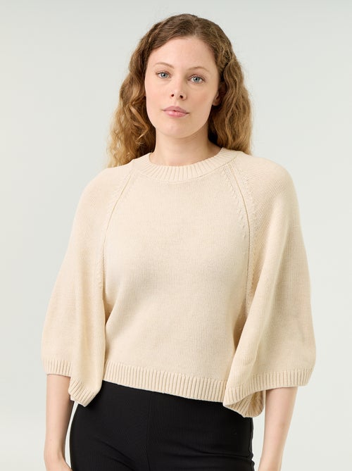 Oversize knit sweater with dropped armholes - Kiabi
