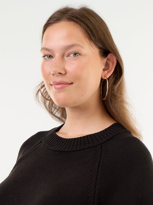 Oversize-Strickpullover mit kurzen Ärmeln - Kiabi