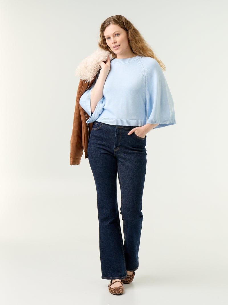 Oversize-Strickpullover mit überschnittenen Schultern Bleu - Kiabi
