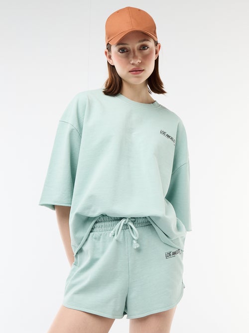 Oversize T-Shirt mit Aufschrift - Kiabi