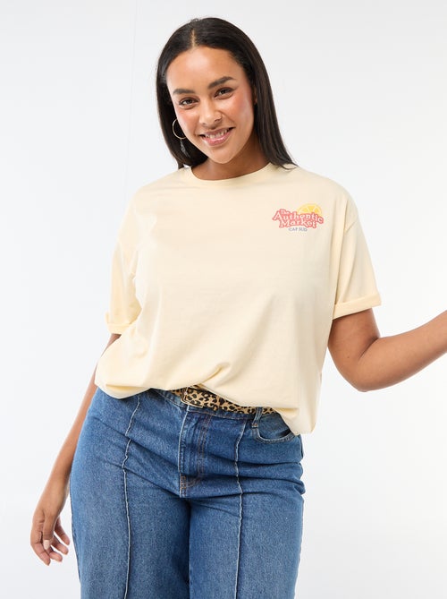Oversize-T-Shirt mit kurzen Ärmeln - Kiabi