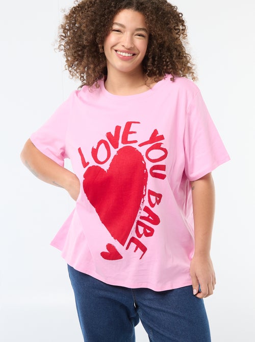Oversize T-Shirt mit kurzen Ärmeln - Kiabi