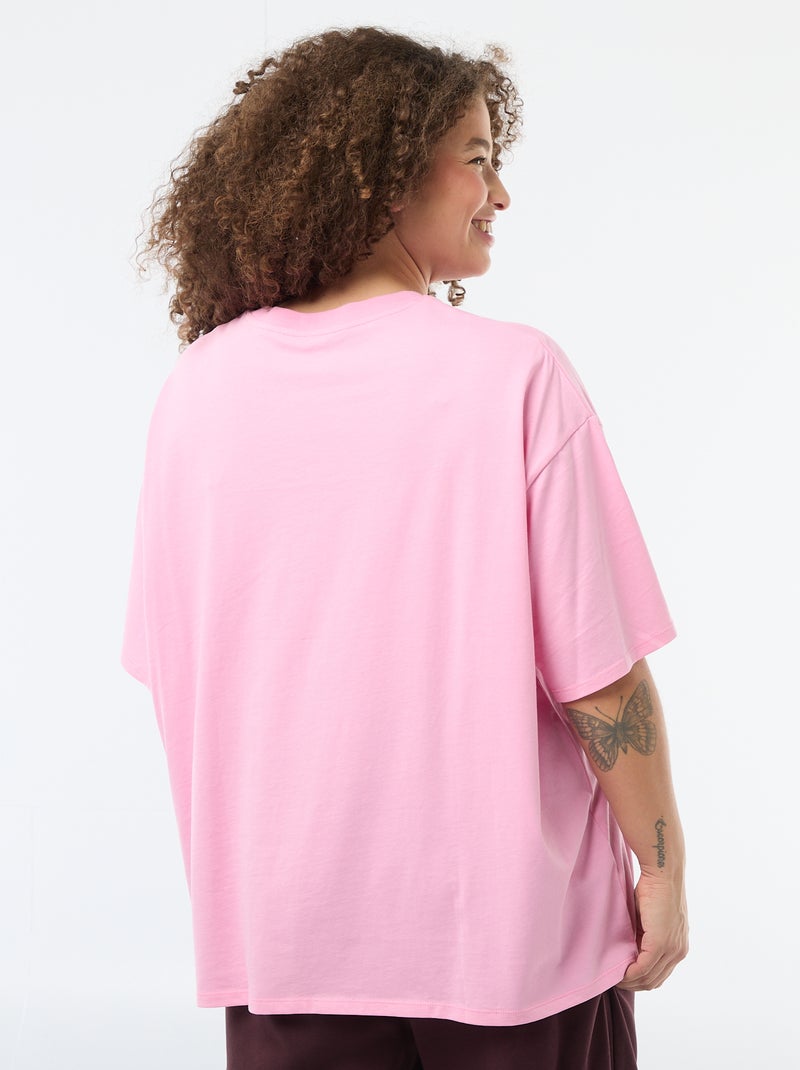 Oversize-T-Shirt mit kurzen Ärmeln Rosa - Kiabi