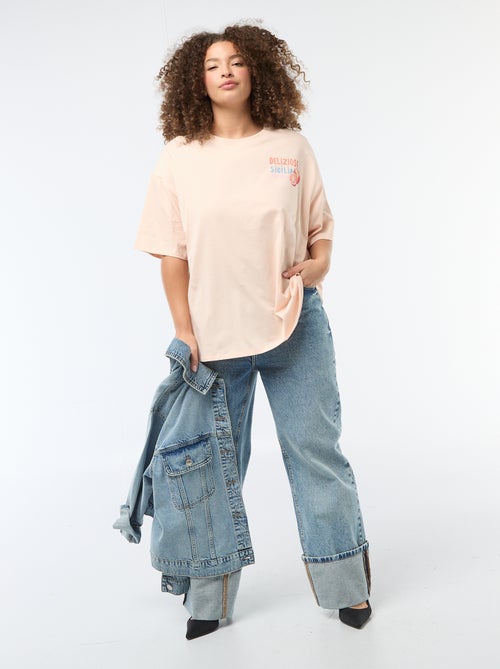 Oversize-T-Shirt mit kurzen Ärmeln - Kiabi