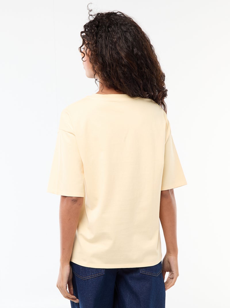 Oversize T-Shirt mit Rundhalsausschnitt GELB - Kiabi