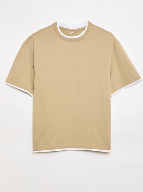 Oversized 2-in-1 Look T-shirt +1m90 - Kiabi