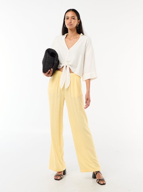 Oversized Cropped Tie-Front Shirt - Kiabi